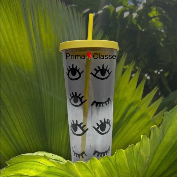 Starbucks Clear Winking Eye Cold Cup Tumbler 24oz Limited Edition NWT 2017 Rare - Picture 4 of 14